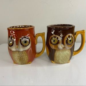 Gibson Set of Two Ceramic Owl Mugs